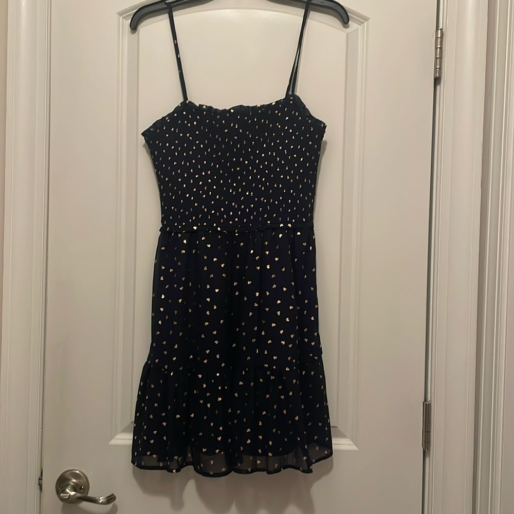 Black Dress with Gold Heart Dots